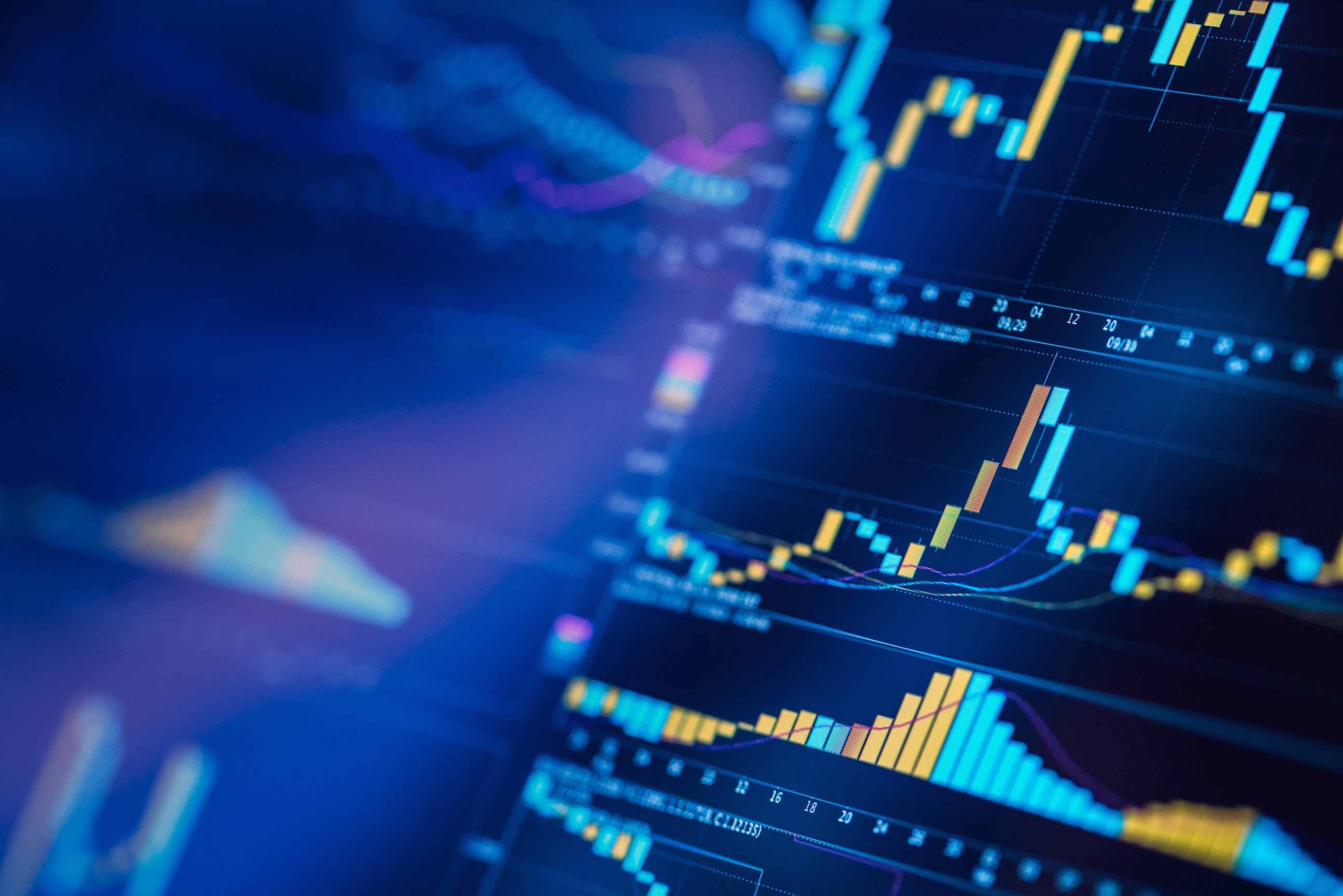 Detailed trading chart close-up